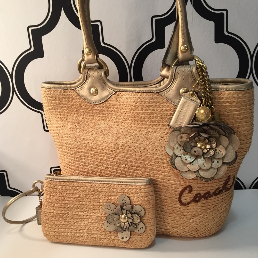 Coach Beach/Summer Purse and Wallet Set